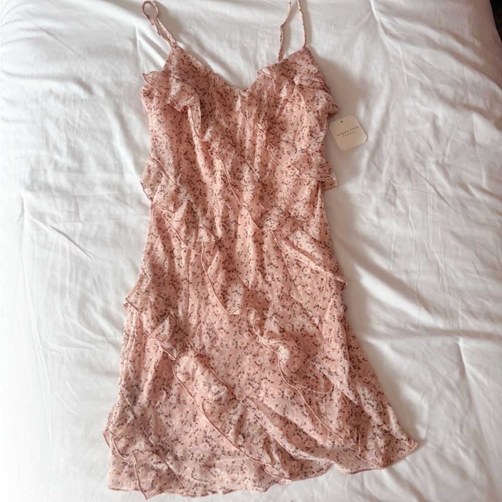 Altar’d State Maxine Pink Floral Mini Dress Size XS